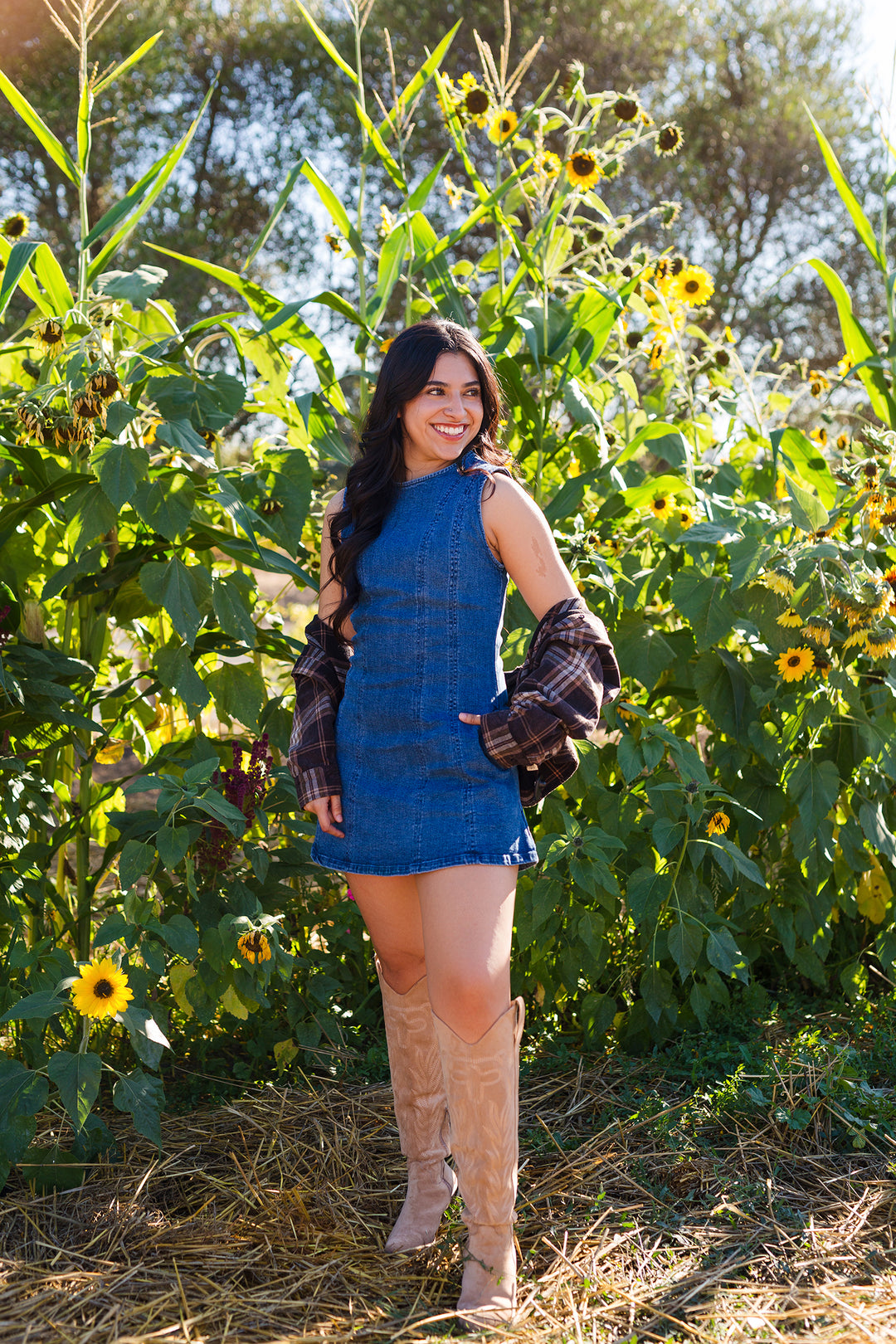 The Jean Genie Flared Mini Dress