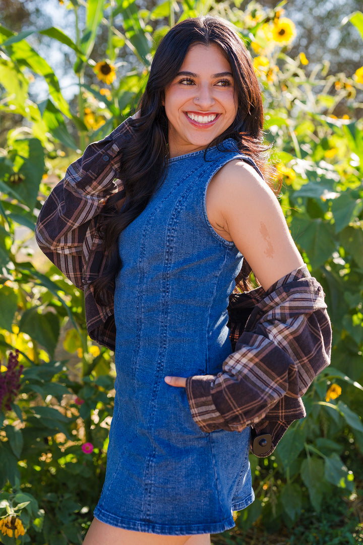The Jean Genie Flared Mini Dress