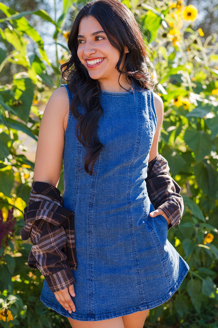 The Jean Genie Flared Mini Dress