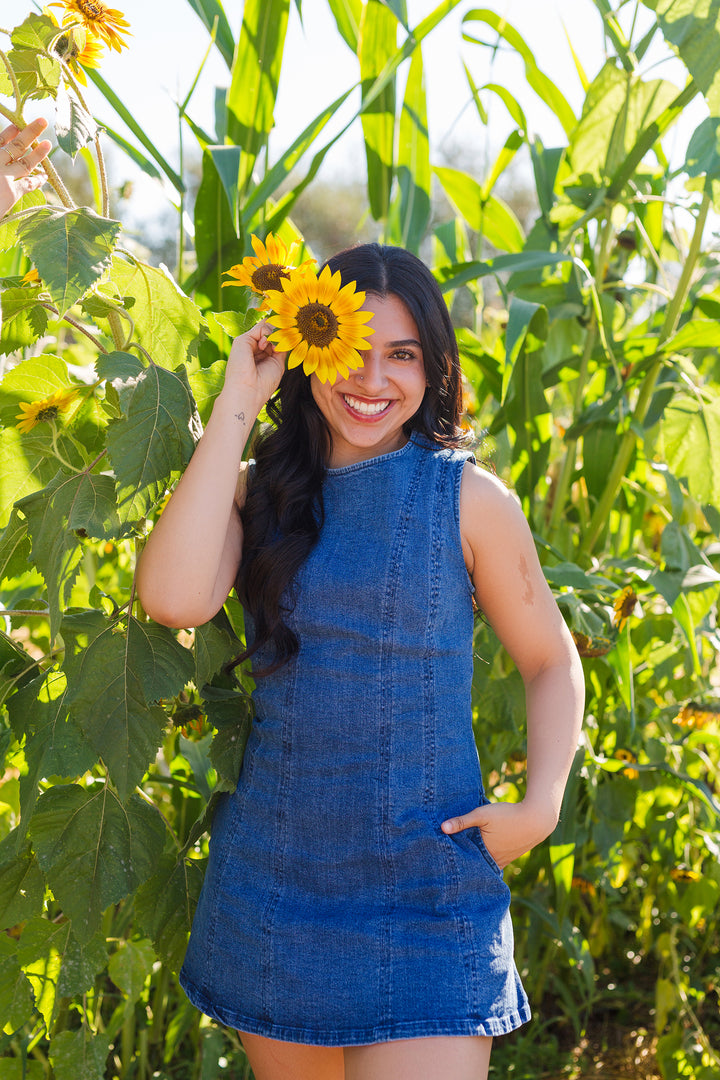The Jean Genie Flared Mini Dress