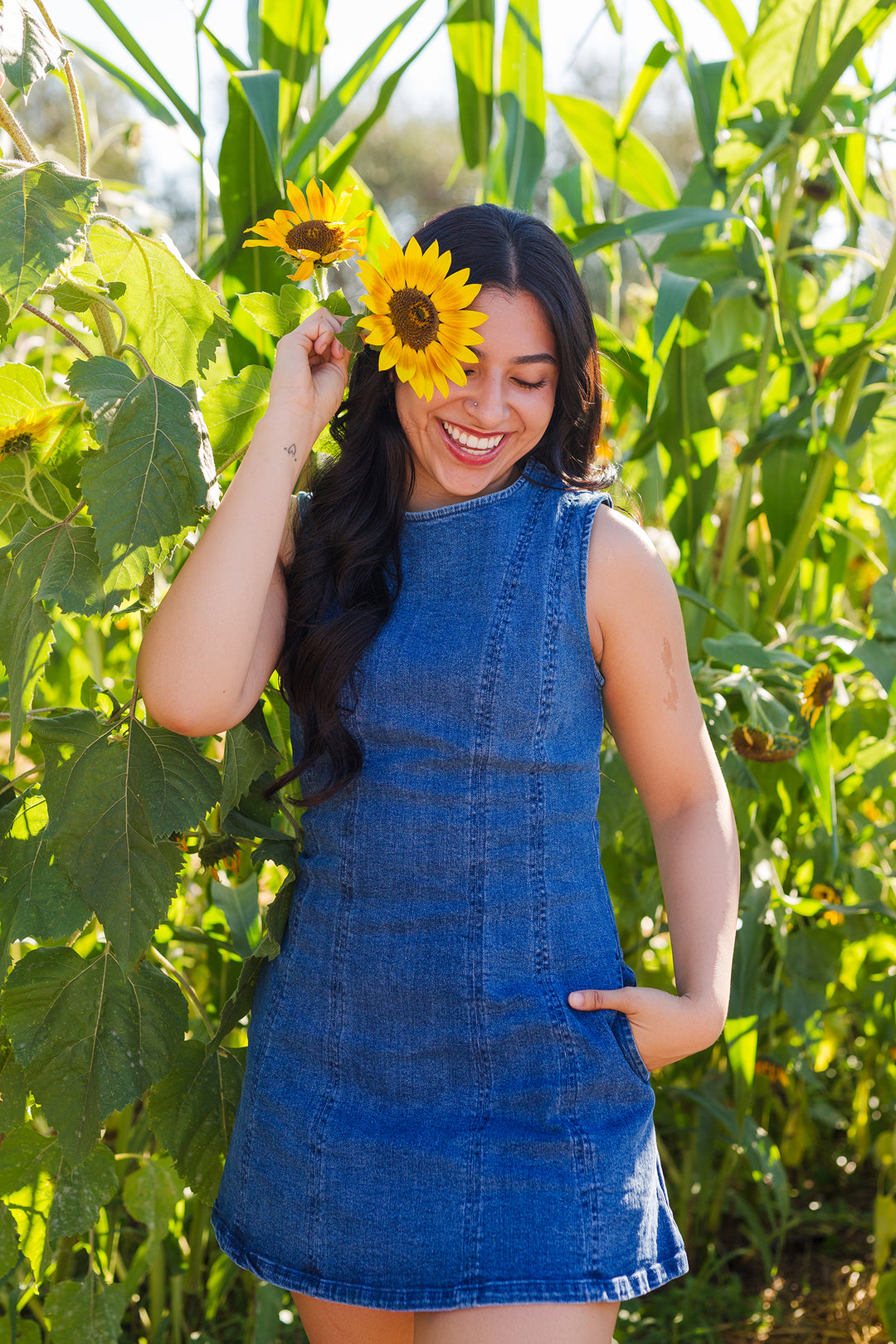 The Jean Genie Flared Mini Dress