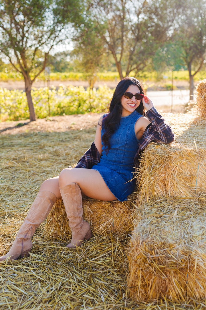 The Jean Genie Flared Mini Dress