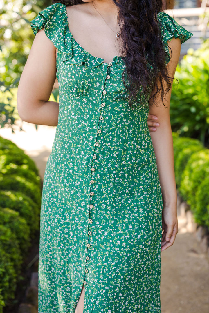 The With a Twist Floral Print Maxi Dress