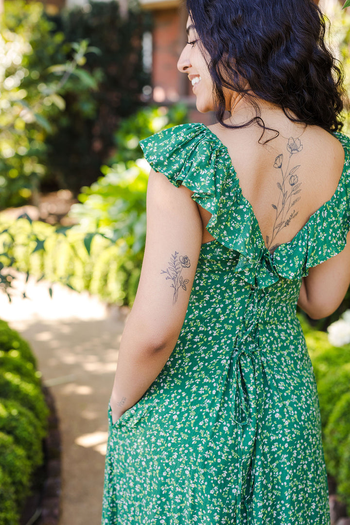 The With a Twist Floral Print Maxi Dress