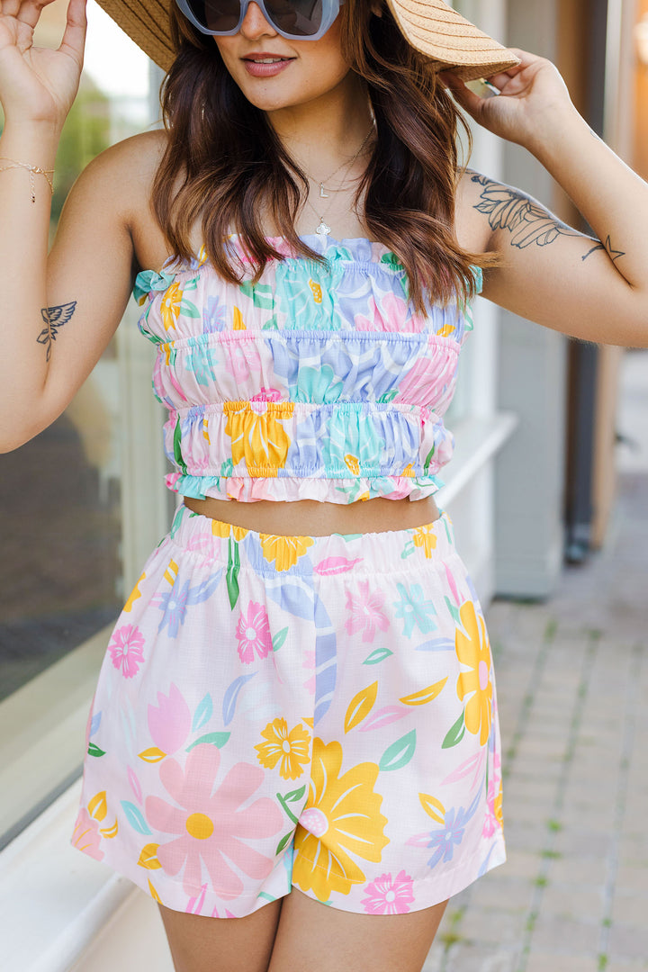 The Coast To Coast Floral Print Tank Top & Shorts Set