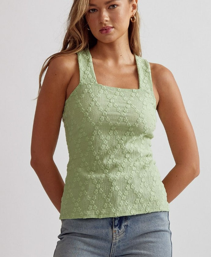 The Diamonds and Roses Square Neck Tank Top