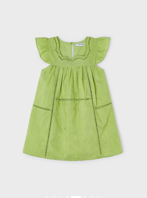 The Apple Orchard Green Embroidered Dress