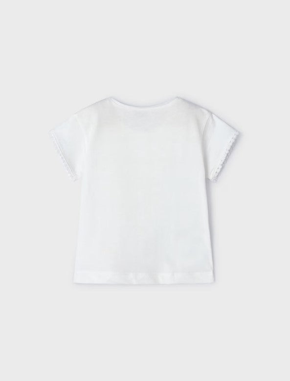 The Girls Flower Power Off-White Embroidered T-Shirt