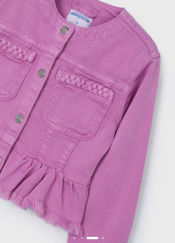 The Girls Splash of Color Orchid Twill Jacket