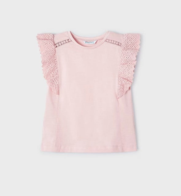 The Girls Make Me Blush Crochet Detail Tee Shirt