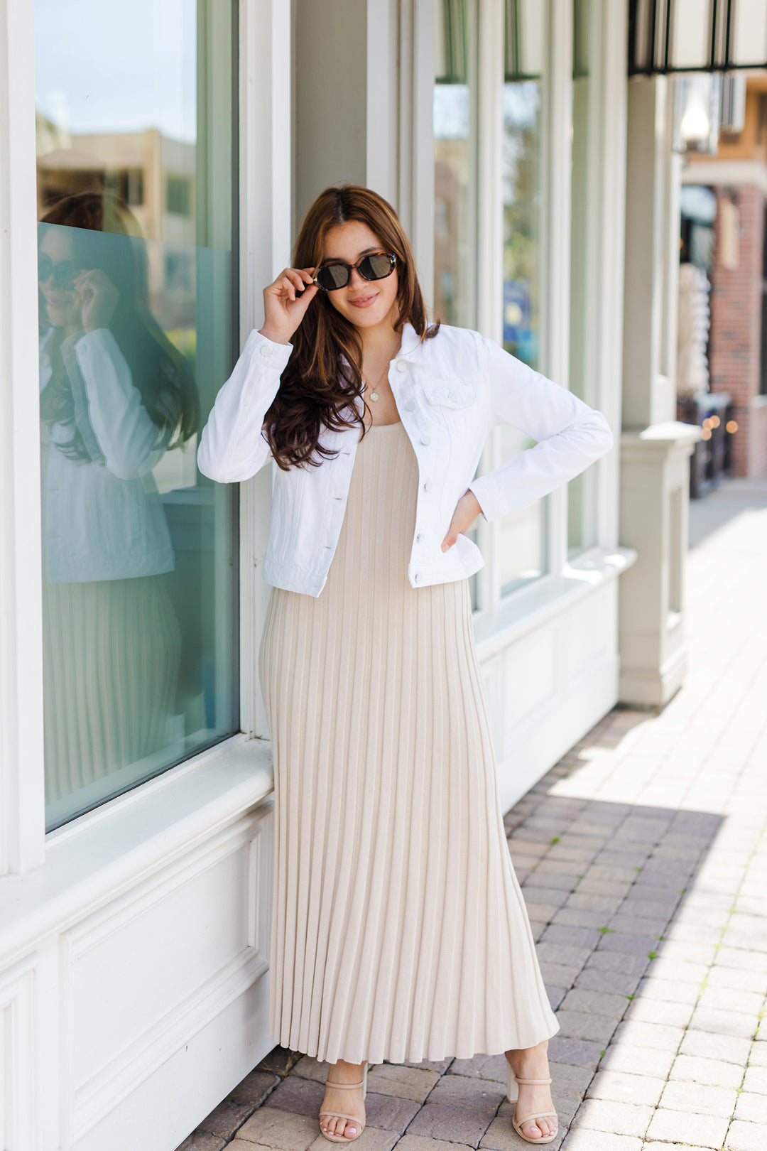 The Florence Taupe Knit Maxi Dress