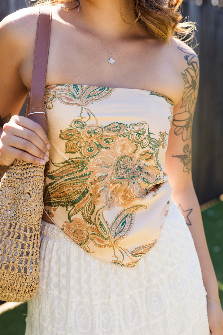 The Moonlight Paisley Bandana Tube Top