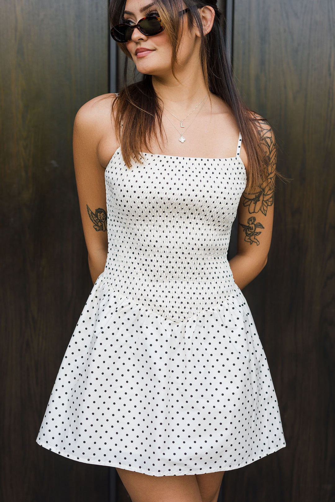 The Augustine Polka Dot Mini Dress