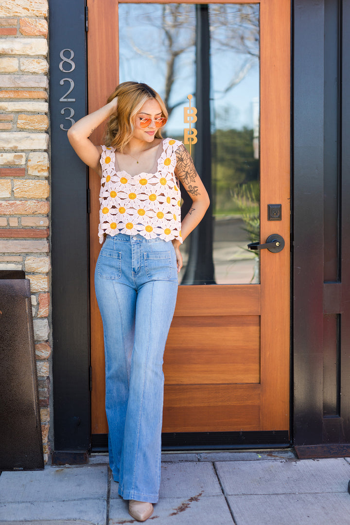 The Hippie Chick Crochet Floral Tank