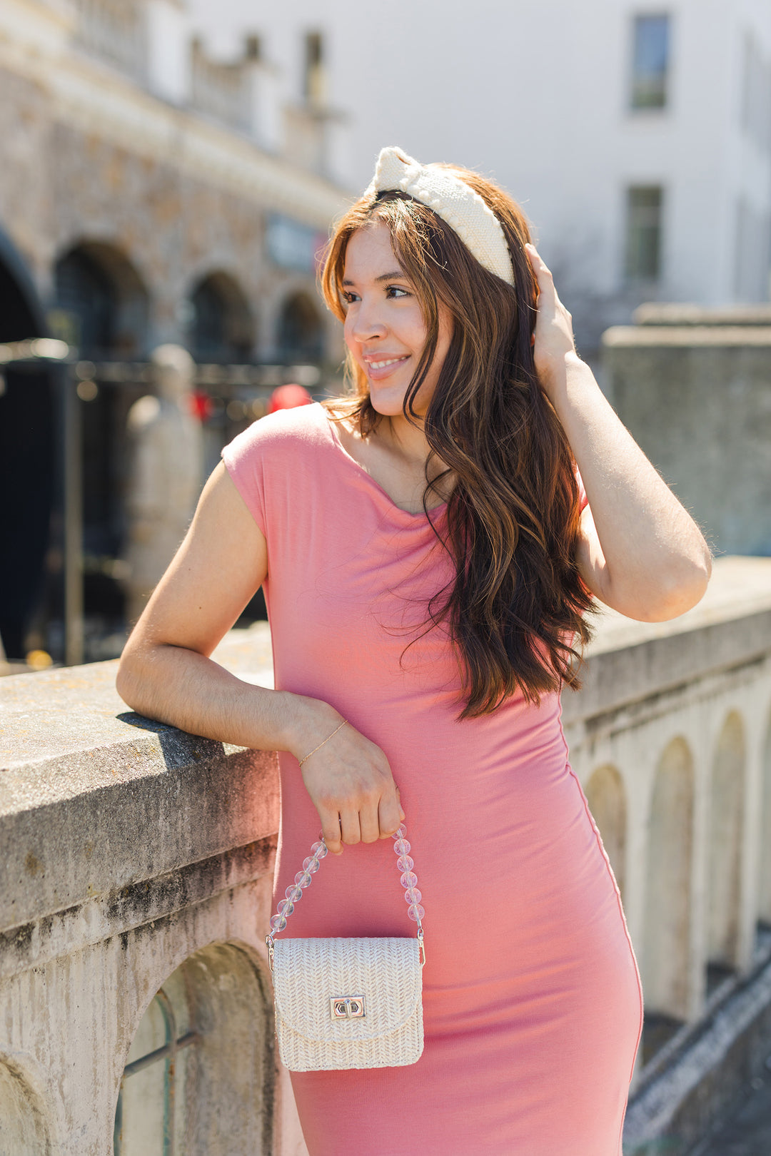 The Avalon Coral Short Sleeve Midi Dress