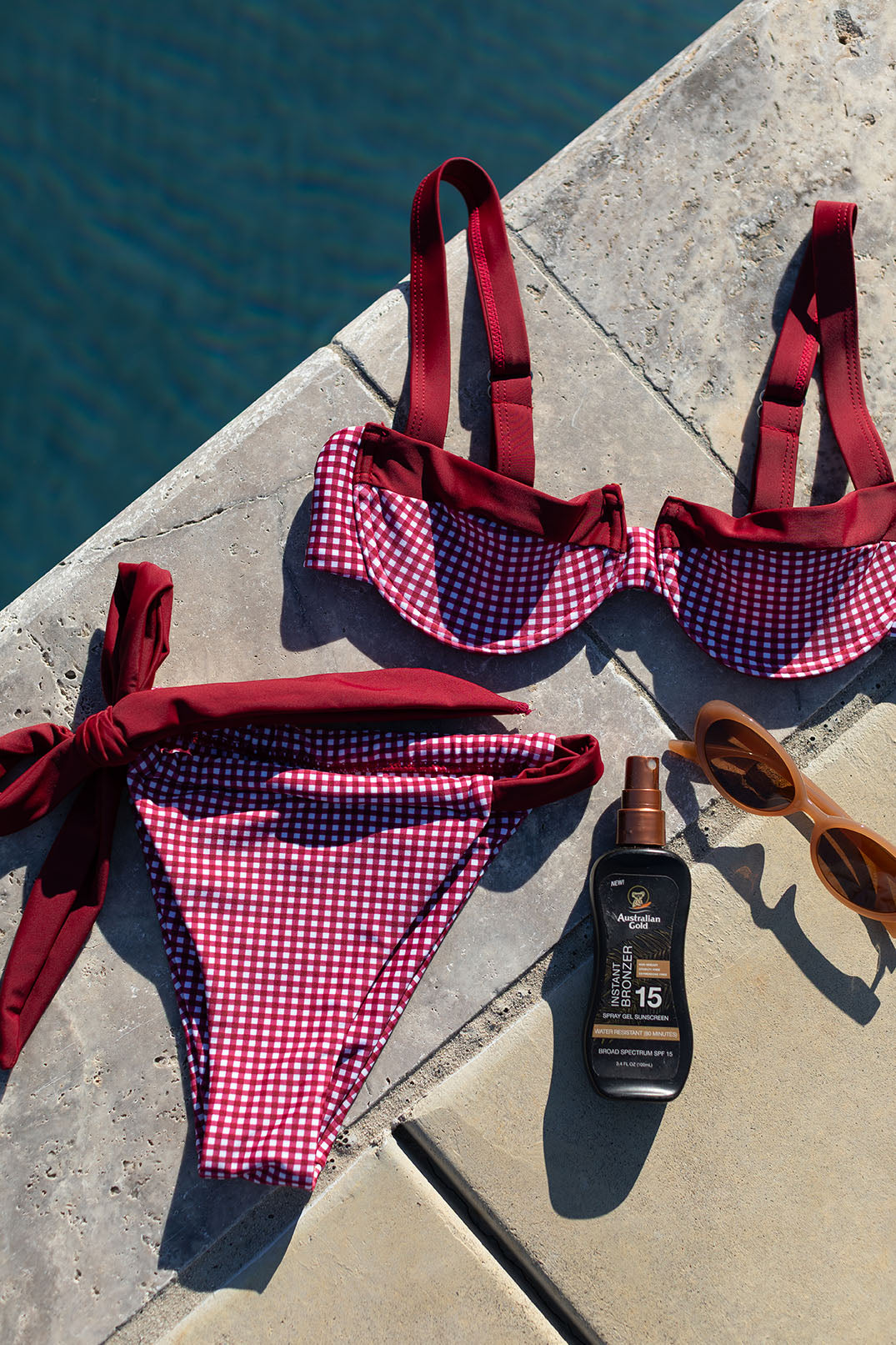 The Parker Red Gingham Bikini Bottoms