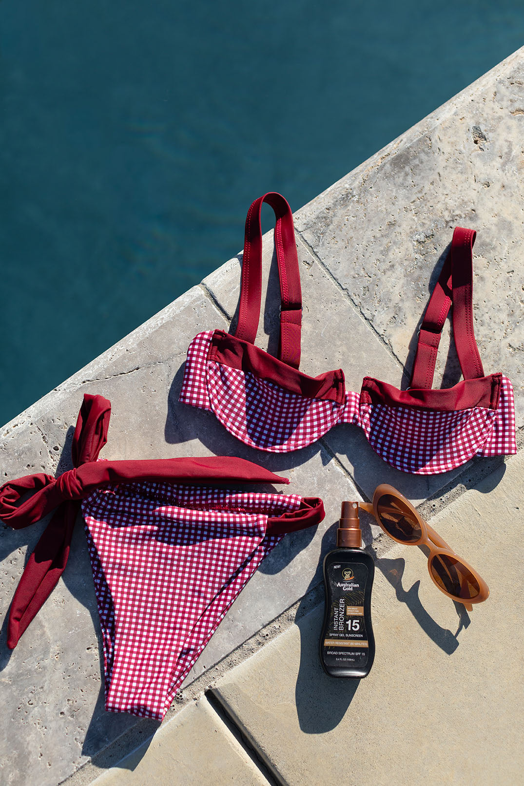 The Parker Red Gingham Bikini Bottoms