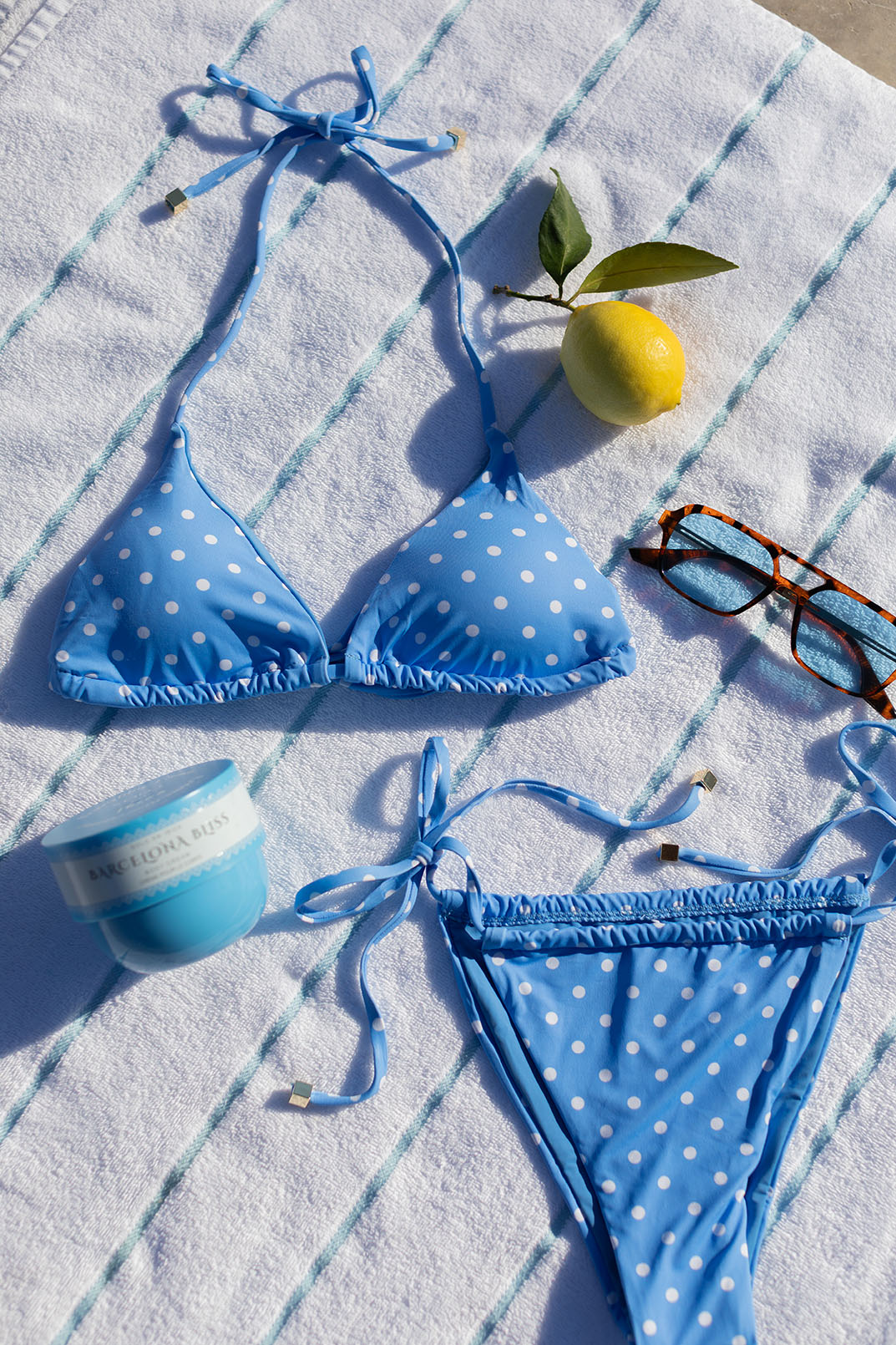 The Santorini Polka Dot Bikini Top