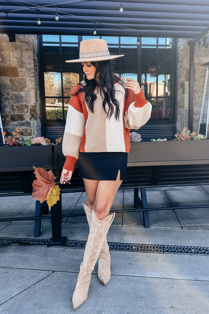 The Wrap Me Up Color Block Oversized Sweater