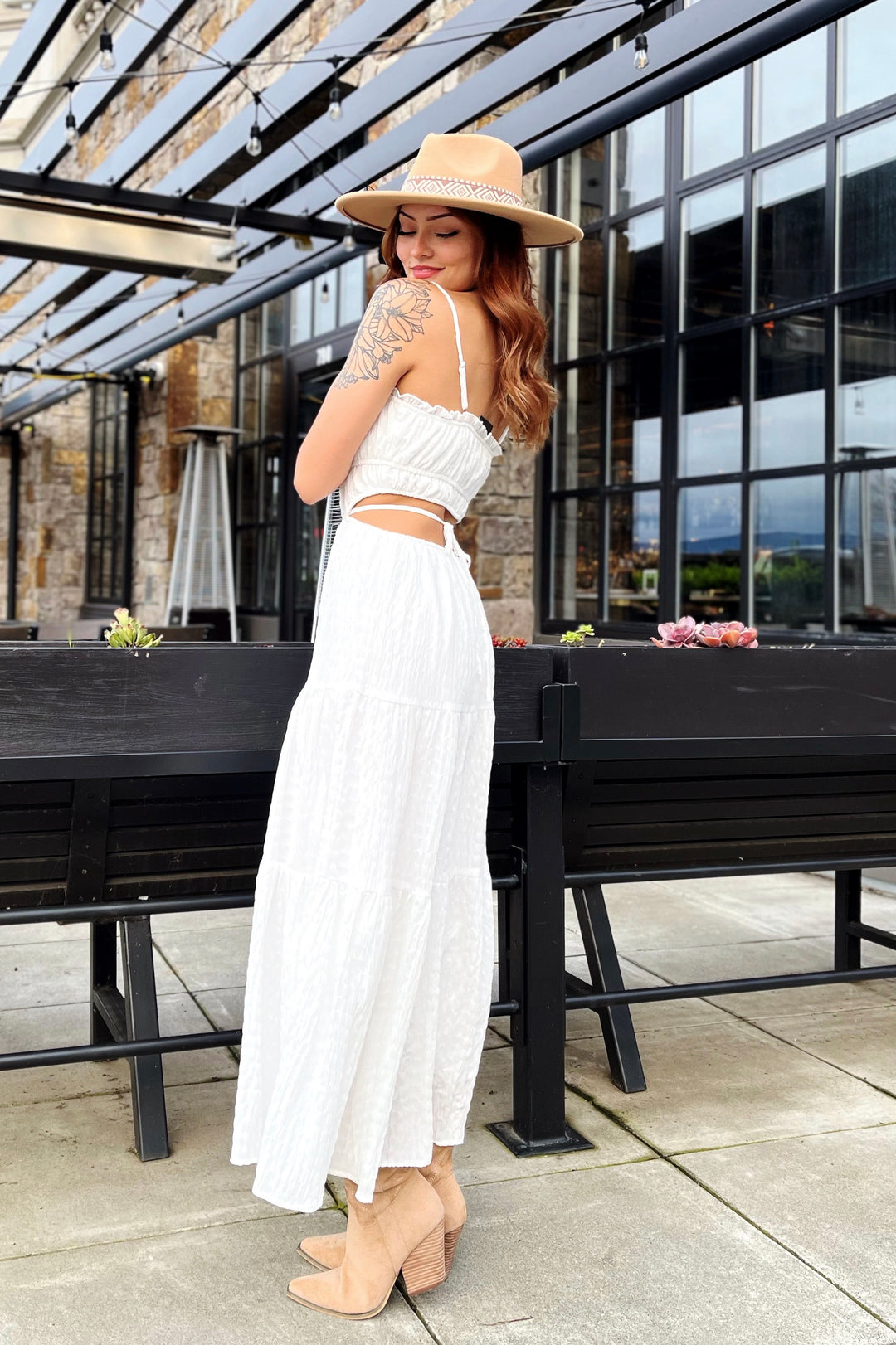 The Fields of Glory White Tiered Maxi Dress