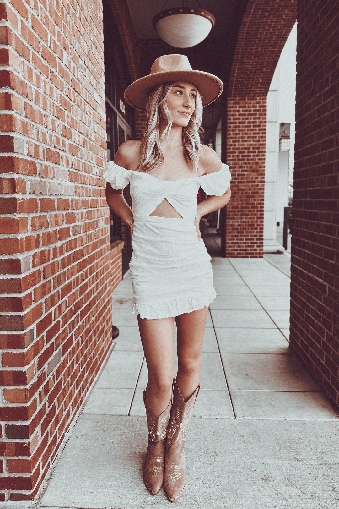 The Coming Up Roses White Cutout Mini Dress