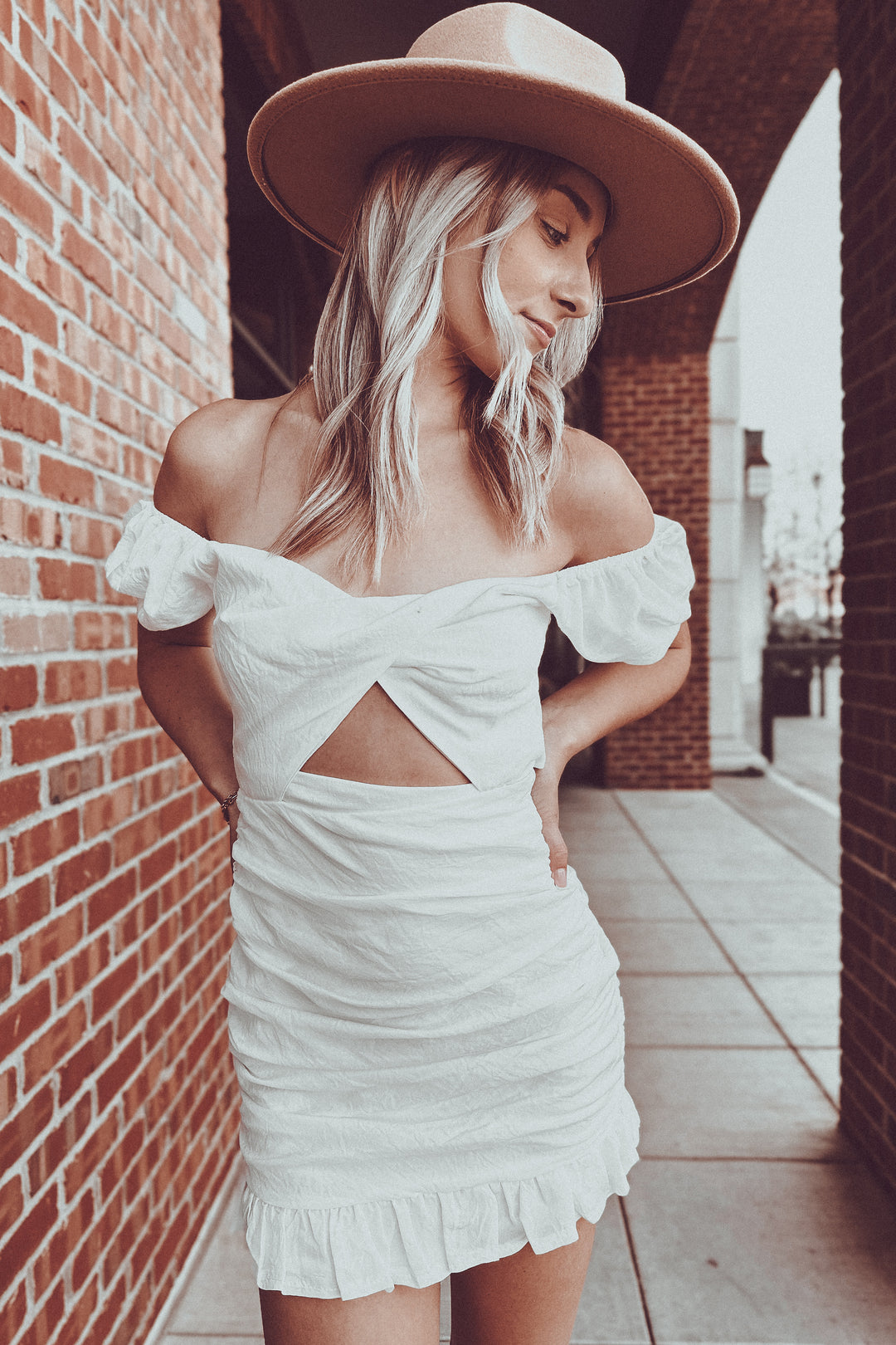 The Coming Up Roses White Cutout Mini Dress