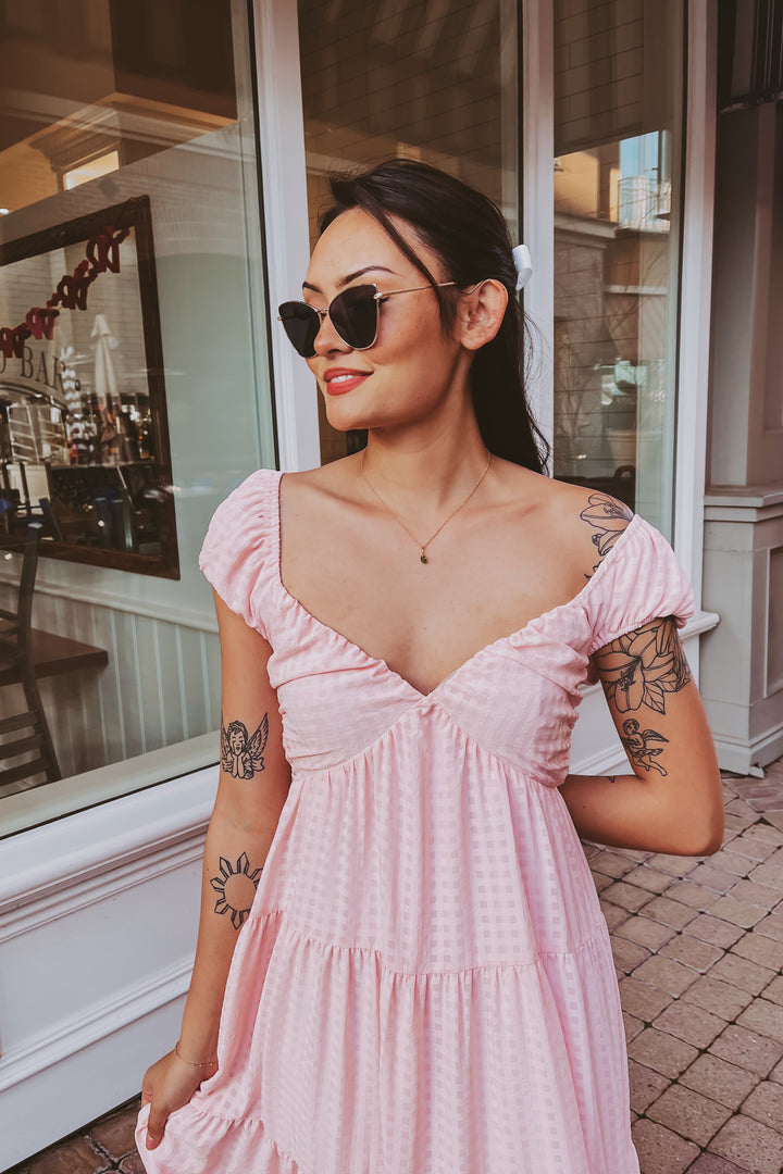 The Hello Darlin' Pink Tiered Maxi Dress