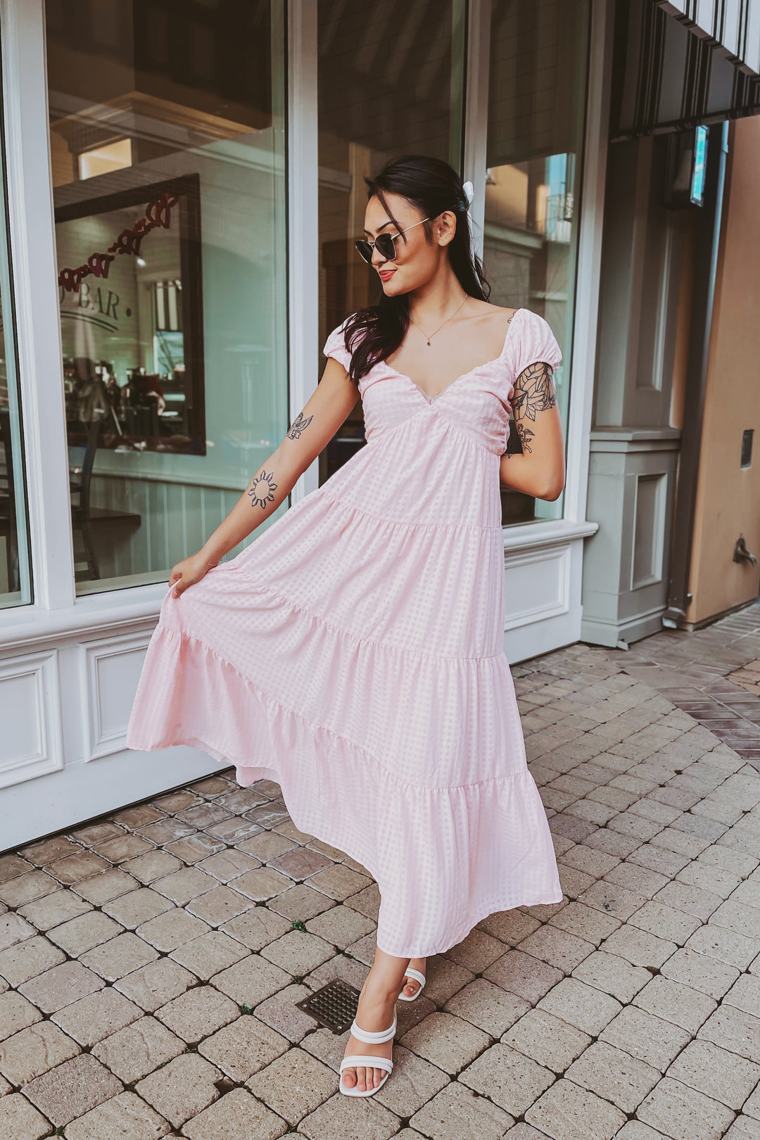 The Hello Darlin' Pink Tiered Maxi Dress