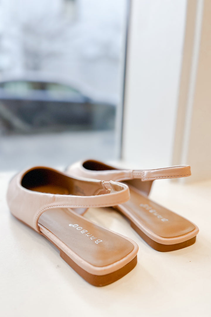 The Nessa Nude & Black Sling Back Flats