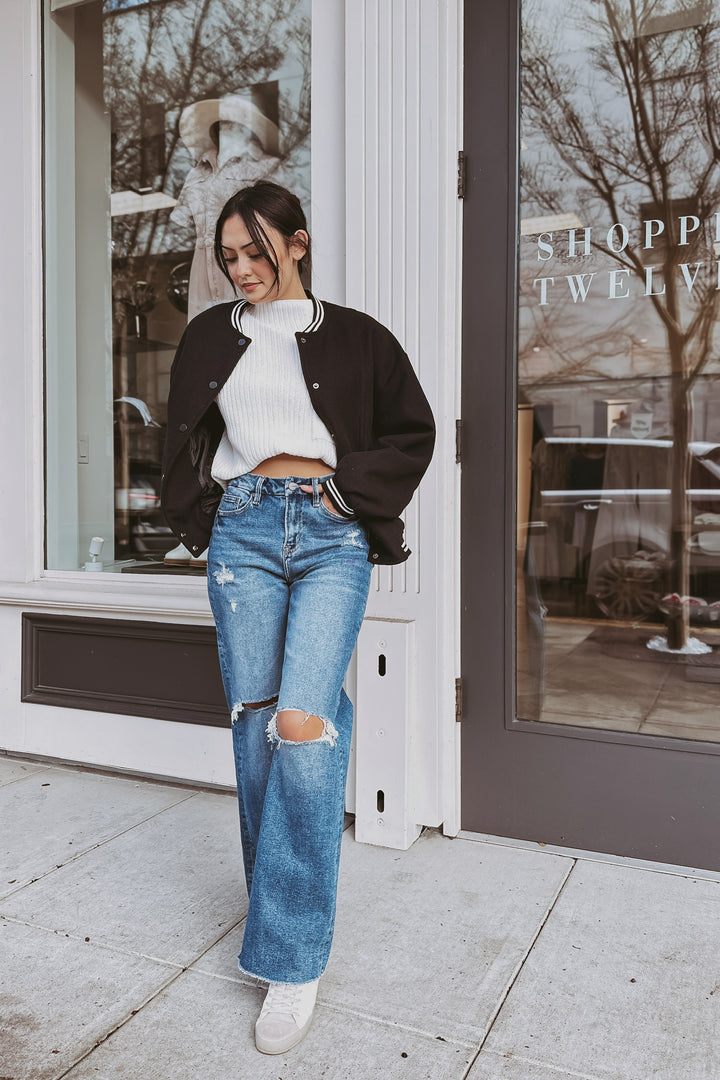 The Yes, And Short Sleeve Cropped Sweater
