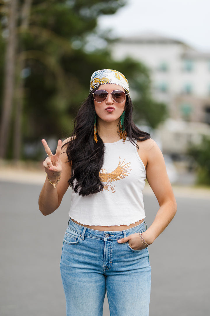 The Born Free Vintage Wash Graphic Tank Top