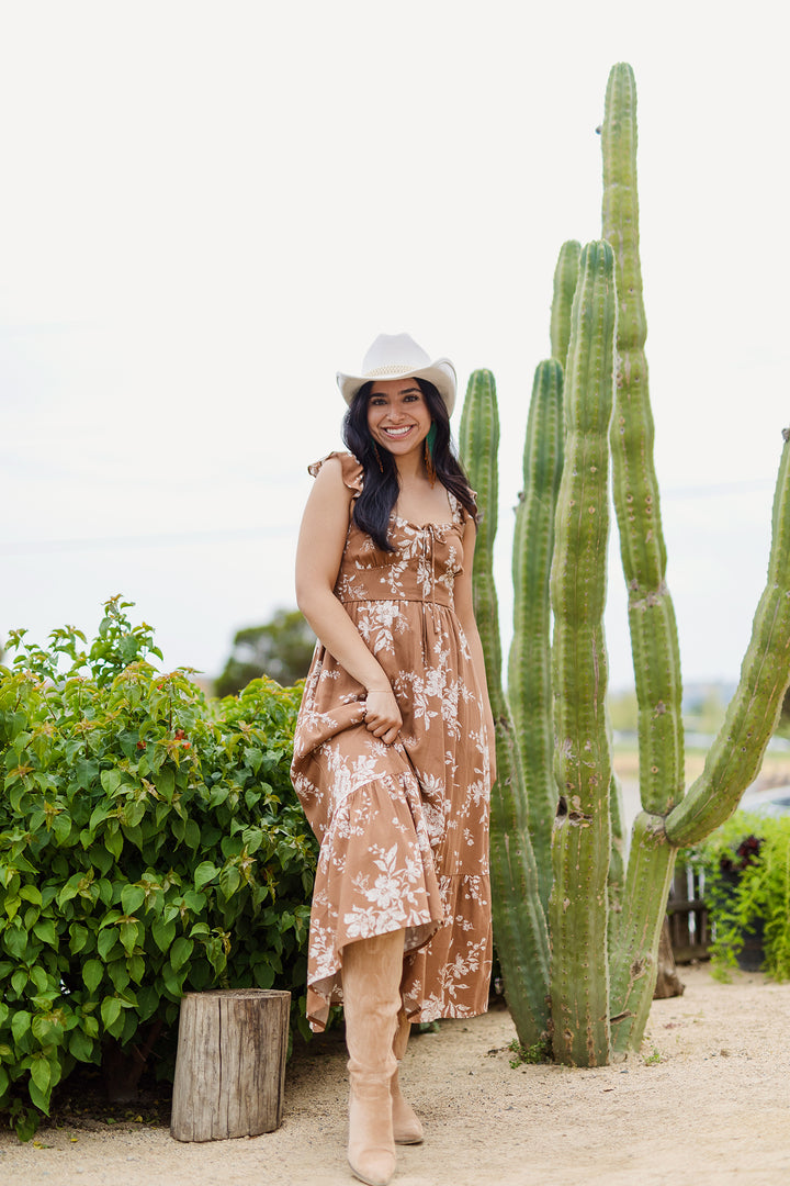 The Earth & Petal Corset Midi Dress