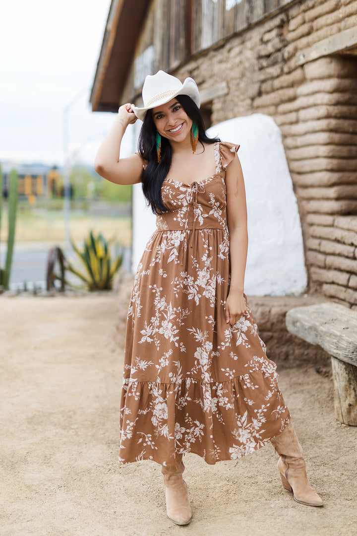 The Earth & Petal Corset Midi Dress