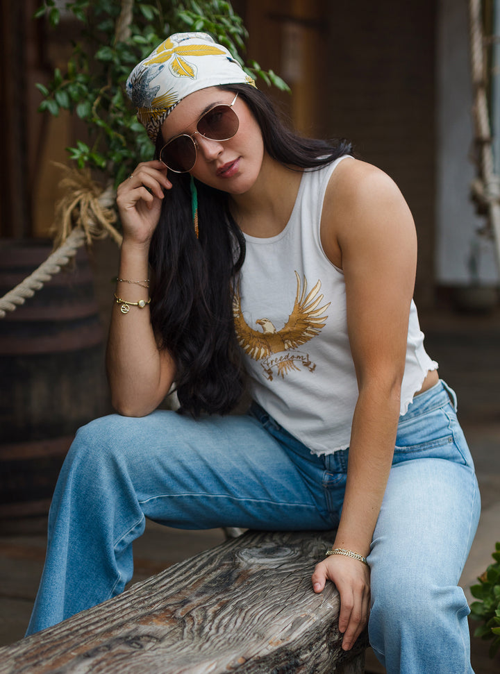 The Born Free Vintage Wash Graphic Tank Top