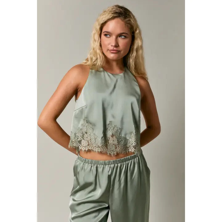 The Fresh Kiss Satin Sleeveless Top