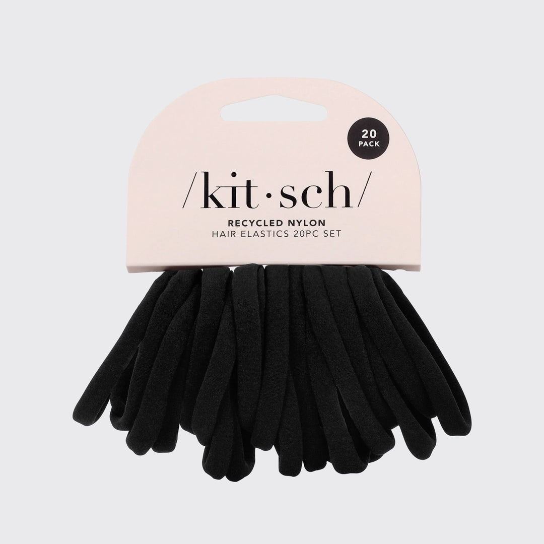 The Eco-Friendly Nylon Elastics 20pc Set - Black by KITSCH