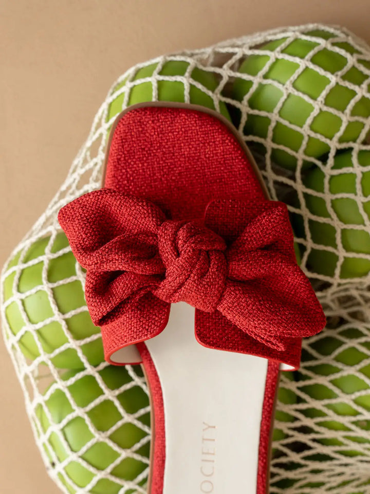 The Ginny Textured Bow Slide