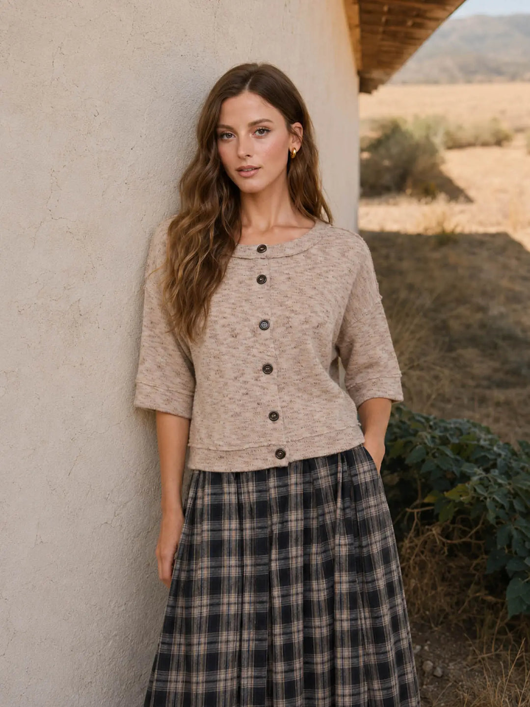 The Sunday Rodeo Button-Down Knit Top
