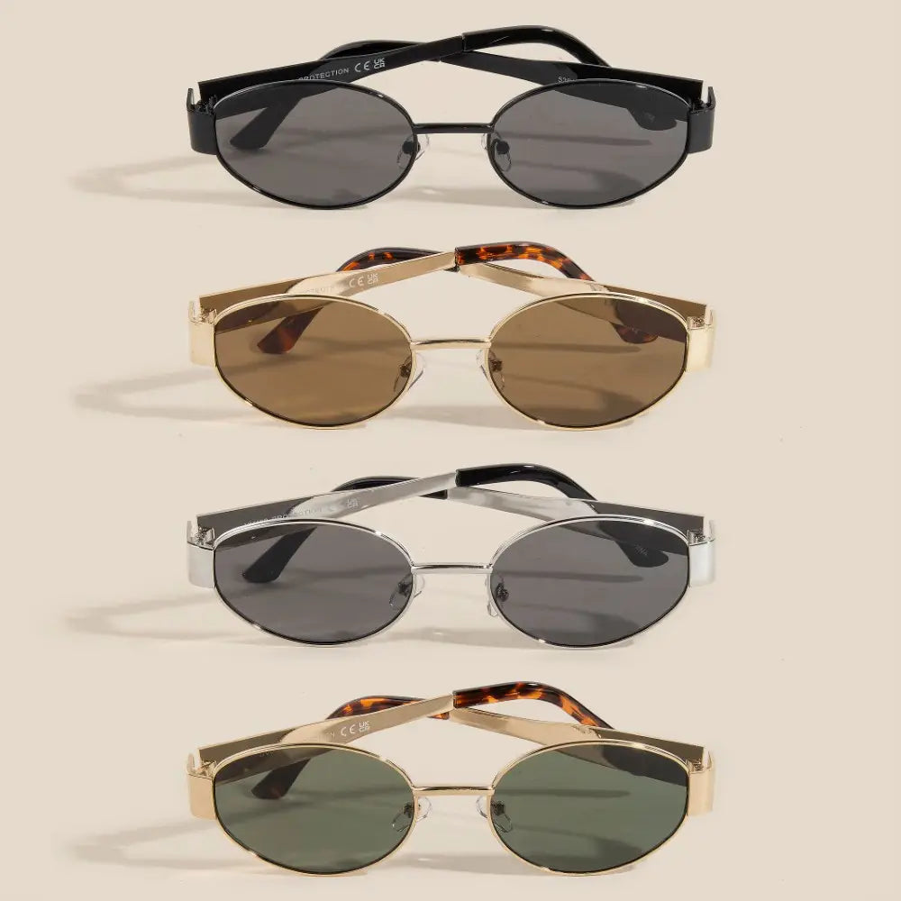 The Metal Frame Oval Lens Sunglasses