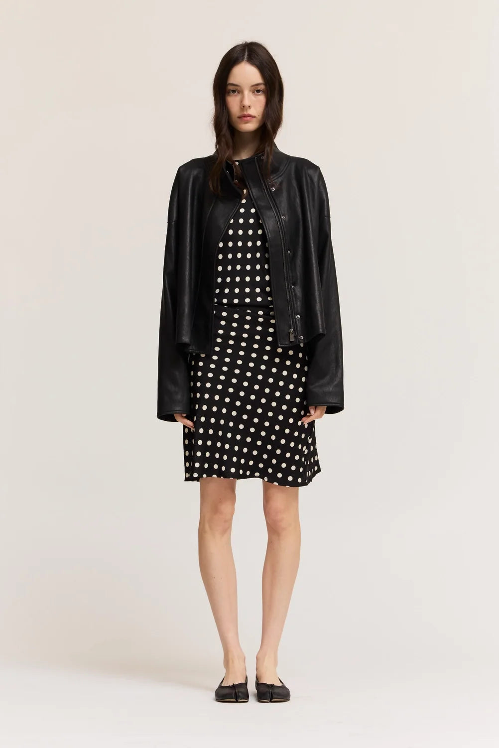 The Only One High Collar Vegan Leather Jacket