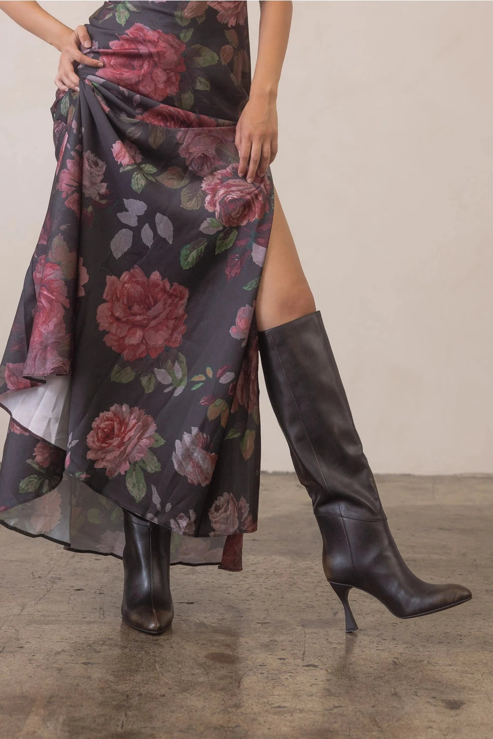 The Lexington Distressed Tall Black Boots