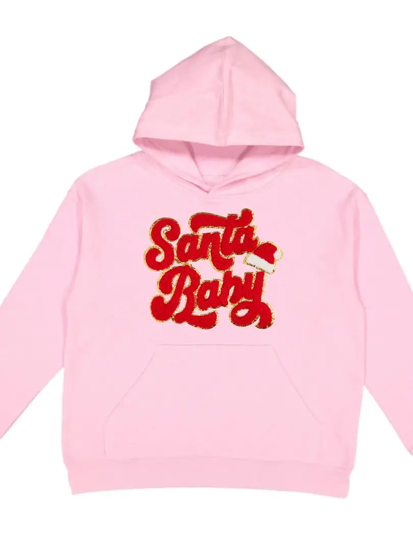 The Girls Santa Baby Pink Hooded Sweatshirt