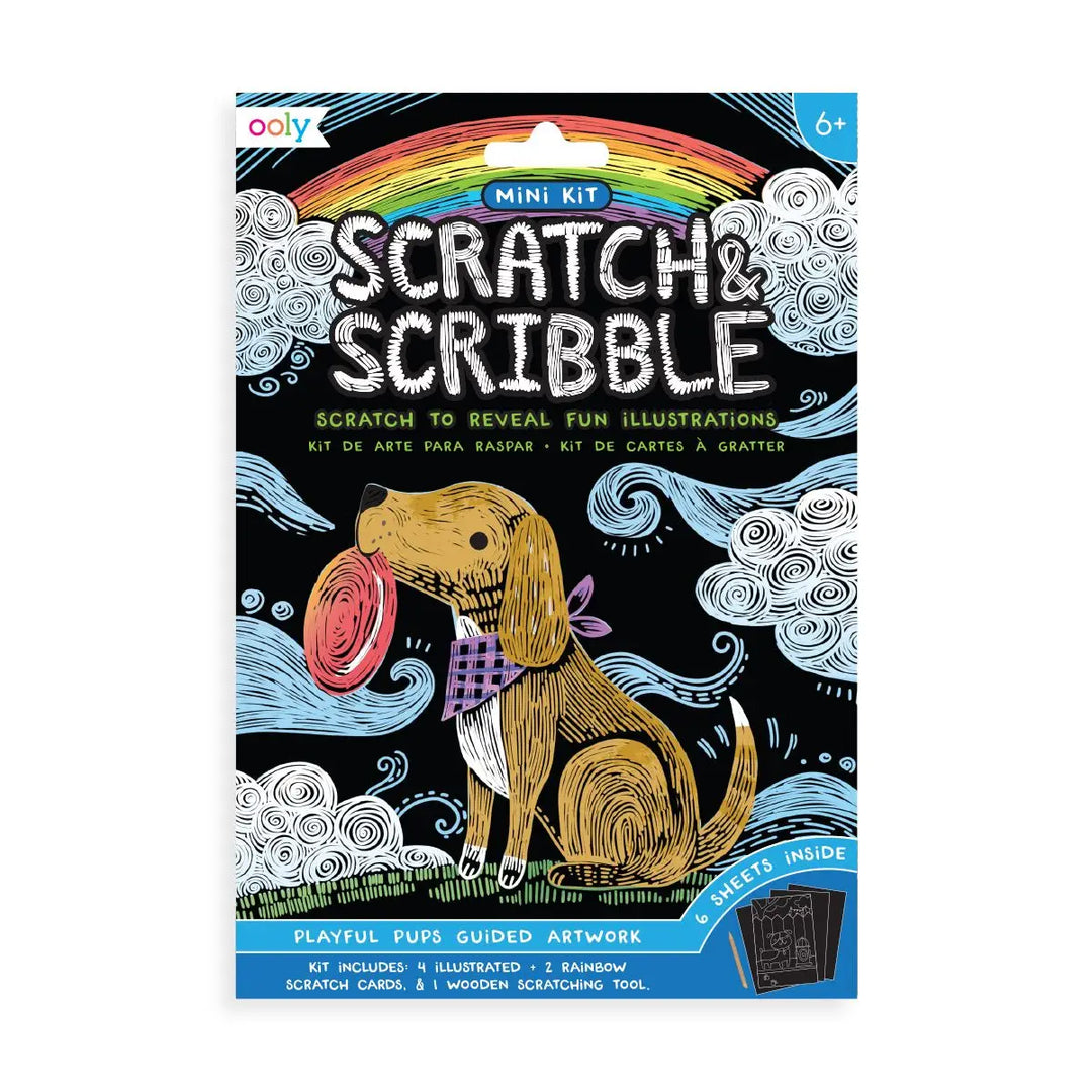 Girls Mini Scratch & Scribble Art Kit: Playful Pups by OOLY