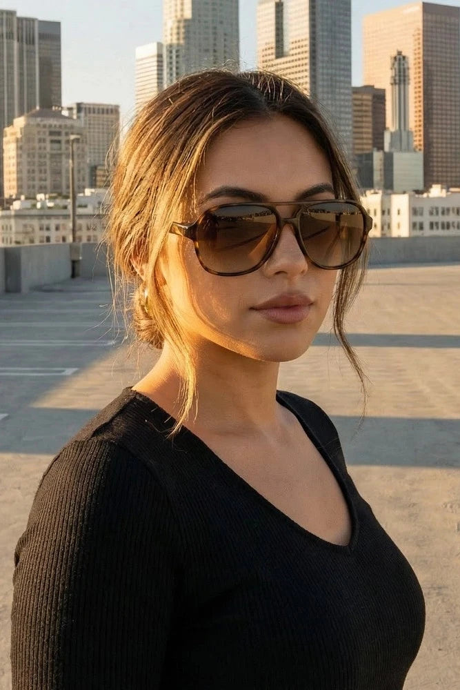 The Modern Plastic Aviator Frame Sunglasses