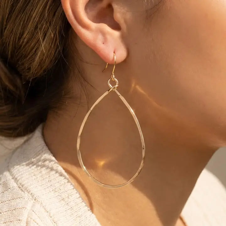 Matte Gold Teardrop Dangle Earrings