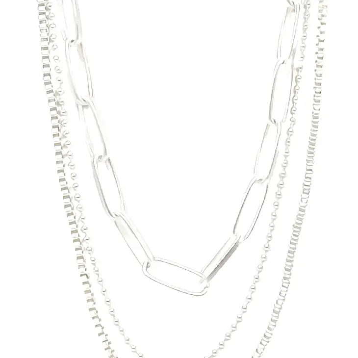 The Missy Silver Triple Layer Necklace
