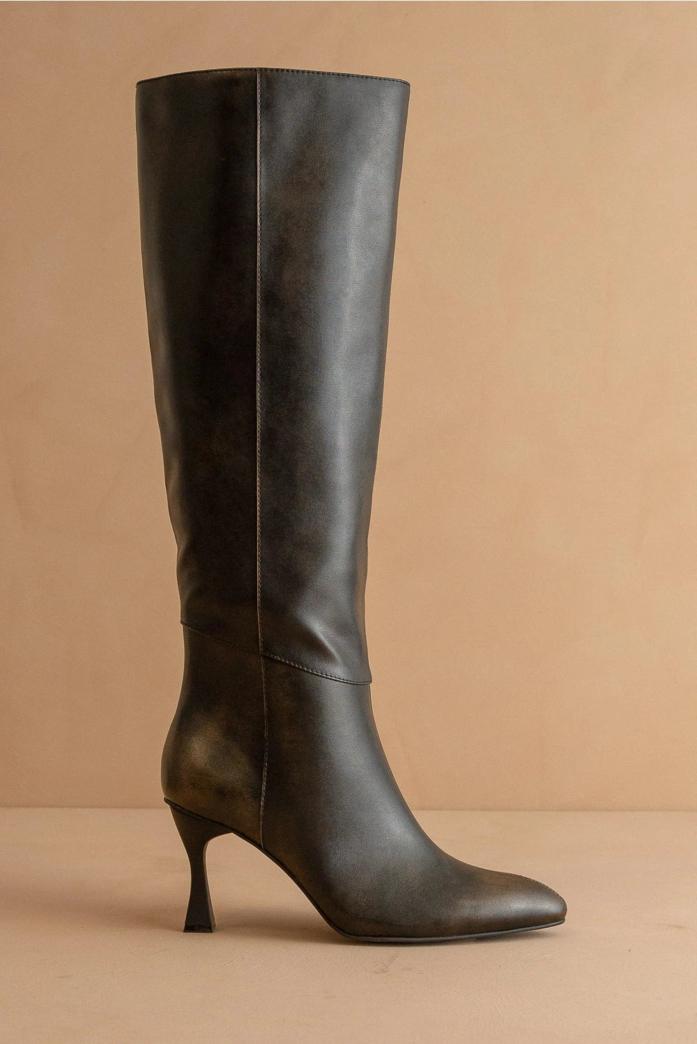 The Lexington Distressed Tall Black Boots