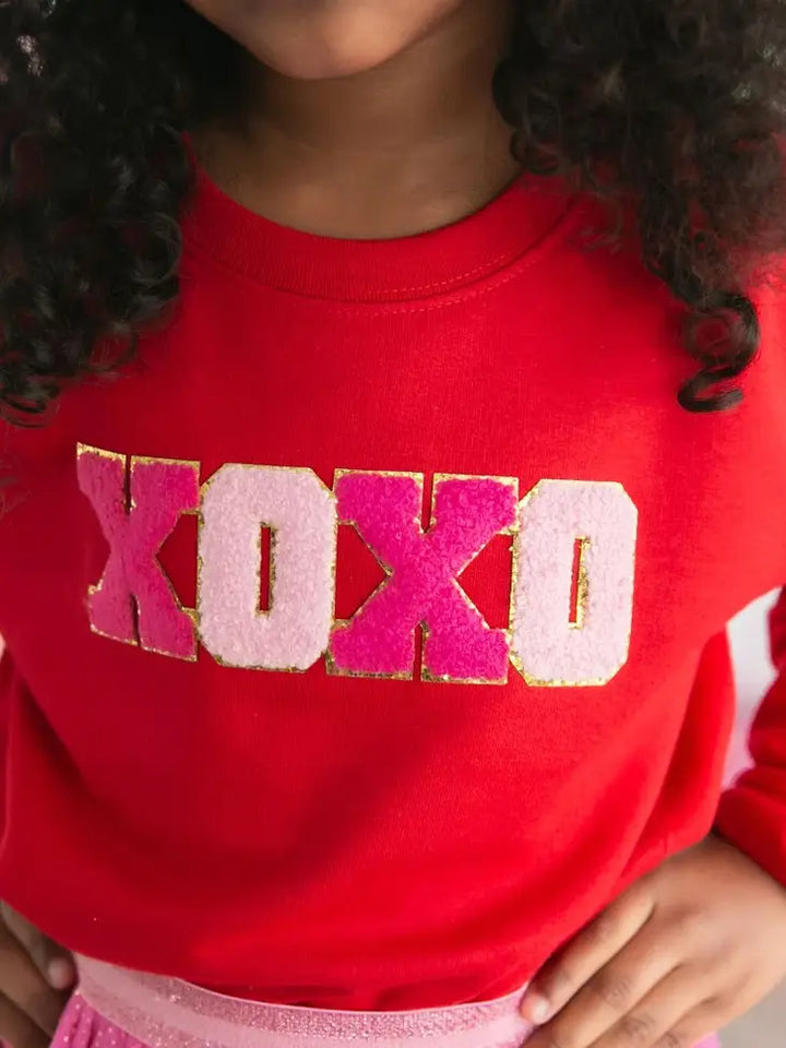 The Girls Red XOXO Patch Valentine Day Sweatshirt