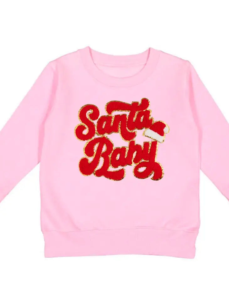 The Girls Santa Baby Patch Christmas Sweatshirt