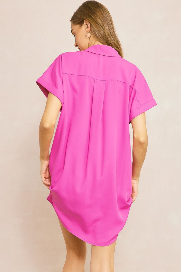 The Dhalia Orchid Pink Shirt Dress